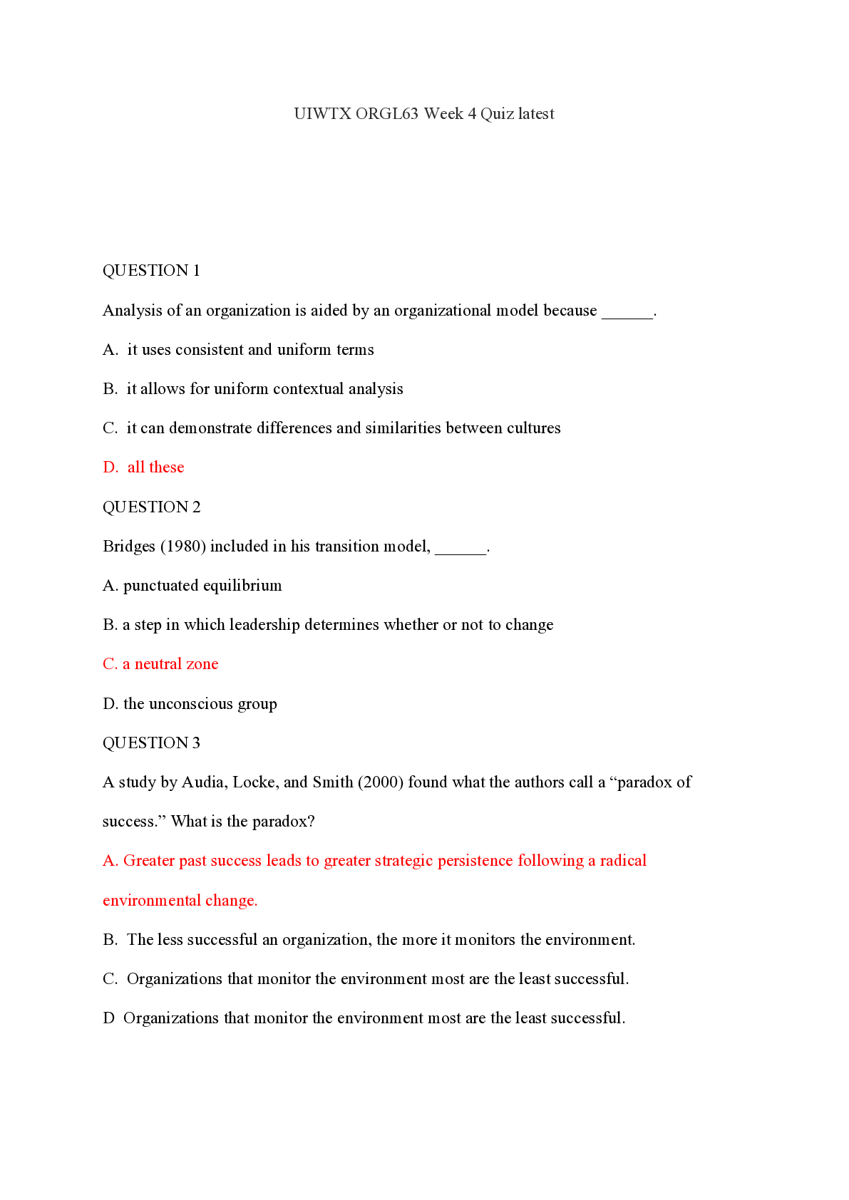 Preview of UIWTX ORGL63 Week 4 Quiz (New)